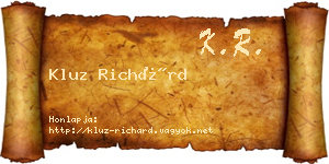 Kluz Richárd névjegykártya