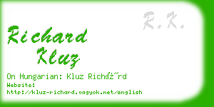 richard kluz business card